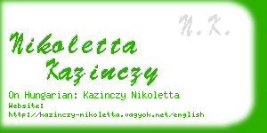 nikoletta kazinczy business card